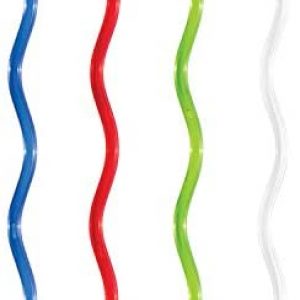 24 agitadores de plástico ondulado, Multicolor, 17.78 cm