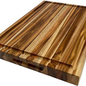 TABLA DE MADERA TECA PARA PICAR, CORTAR Y SERVIR – 30X40X4cm