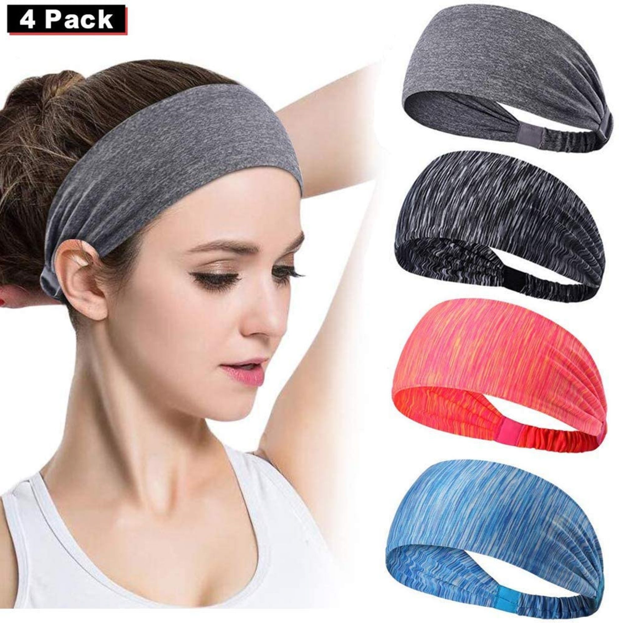Bandas Deportivas Diademas para Cinta, LETTURE 4 Pack MexIdea Bandas Deportivas Diademas para Cinta, LETTURE 4 Pack MexIdea