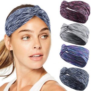 JSBelle Set de 4 Diademas, Banda Ancha de Sudor para Correr (4 Pcs)