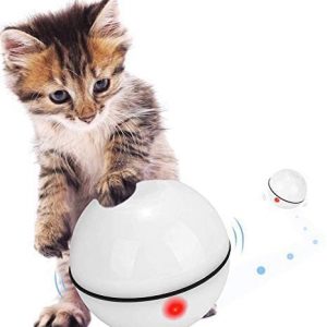 Juguetes para Gatos, Bola de gato interactiva inteligente, Nueva VersiÓN 360 Grados Bola Autogiratoria, Juguete de Mascota Recargable USB, Luz LED Giratoria Incorporada