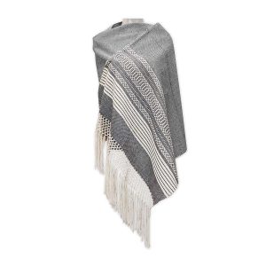 Rebozo Mexicano de telar negro con grecas